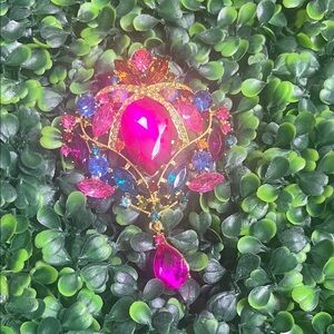 Vibrant Jewel-Toned Brooch